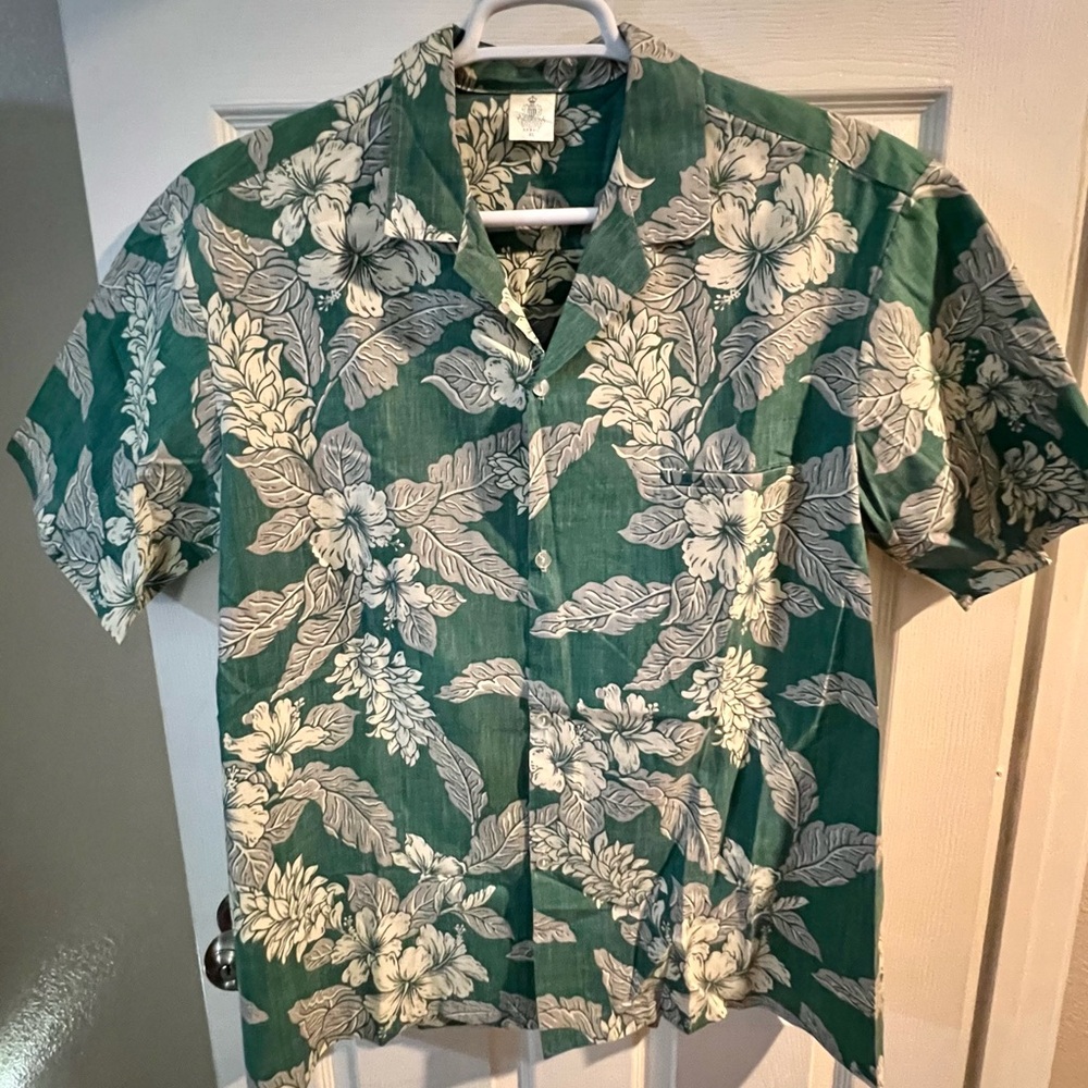 Green Floral XL Men's Royal Creations Hawaii Aloha Shirt